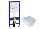 Инсталляция GEBERIT Duofix 458.103.00.1 + Унитаз подвесной Geberit Smyle Square Rimfree 500.683.00.2 + Кнопка смыва Geberit Delta 30,115.137.11.1