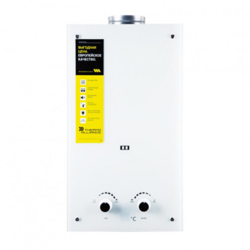 Колонка газовая дымоходная Thermo Alliance JSD20-10GE 10 л стекло, белый цвет