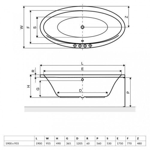 Ванна акрилова Excellent Lumina 190 WAEX.LUM19WH