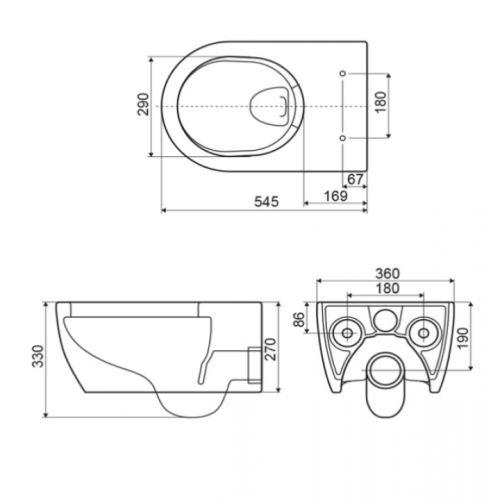 Підвісний унітаз Excellent Doto з сидінням softclose Pure-Rim CEAX.1404.545.WH білий