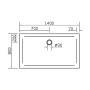 Душовий піддон прямокутний Eger SMC 140x80x3,5 cм 599-1480S