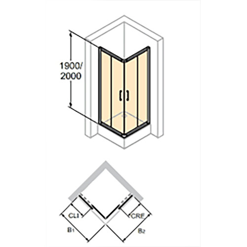 Душевая кабина Huppe X1 90x90 см, квадратная 140103069321