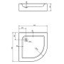 Піддон STANDARD PLUS 90х90 см, з інтегрованою панеллю, XBN1490000