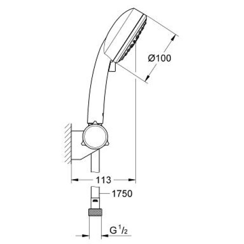 Душовий набір, 3 види струменів Grohe New Tempesta Cosmopolitan 100 (27584002)