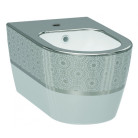 Биде подвесное Idevit Alfa 3106-2605-1201 с серебряным декором