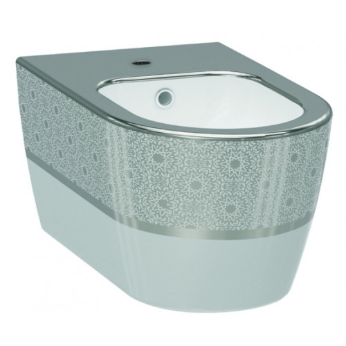 Біде підвісне Idevit Alfa 3106-2605-1201 зі срібним декором