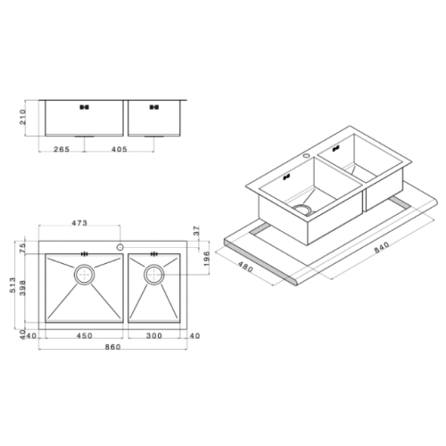 Кухонная мойка Apell Amalthea Satin SQ4530ISC