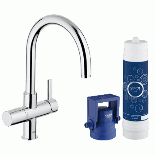 Смеситель кухонный GROHE Blue Pure 33249001 с системой очистки воды и подключением к фильтру