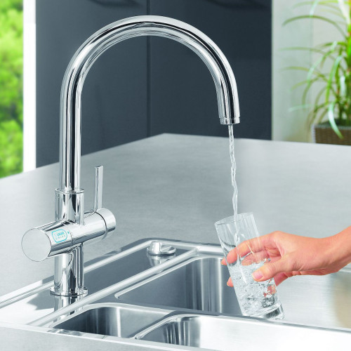 Смеситель кухонный GROHE Blue Pure 33249001 с системой очистки воды и подключением к фильтру
