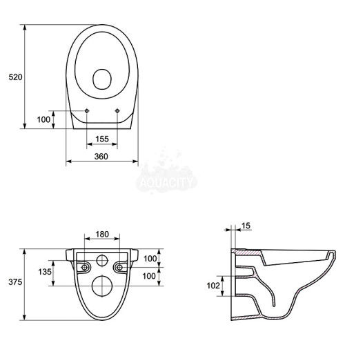 Унитаз подвесной Cersanit Delphi K11-0021-EX8