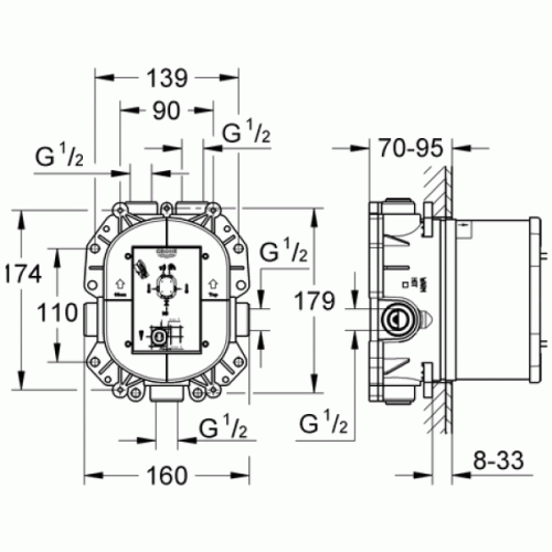 Скрытая часть смесителя Grohe Rapido T, 35500000