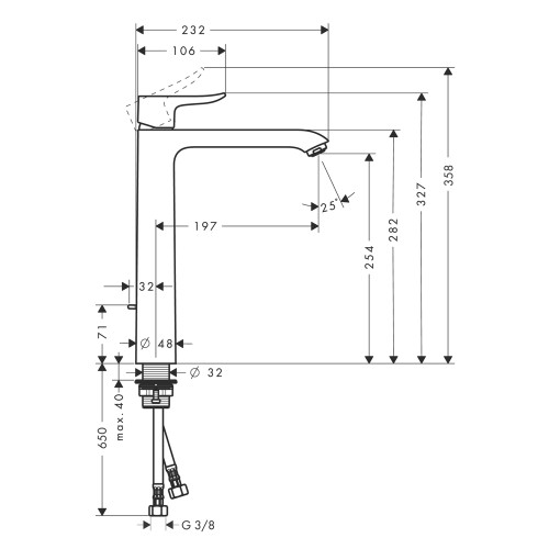 Смеситель для раковины Hansgrohe Metris EcoSmart 31082000