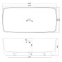 Ванна отдельно стоящая каменная VOLLE SOLID surface 168x80x53 см, 12-40-034