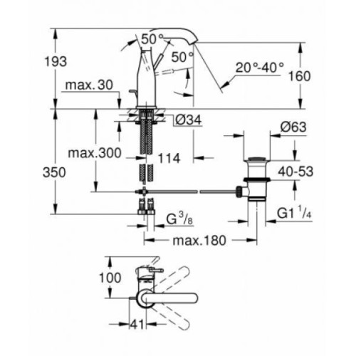Смеситель для раковины Grohe ESSENCE NEW M-Size, 23462001