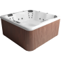 Мини-бассейн PoolSPA Katalina 193x193 с панелью из красного дерева, нагреватель 2x3 кВт, хромотерапи