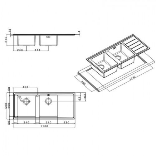 Кухонная мойка Apell Linear Plus Polish LNP1162FRBC