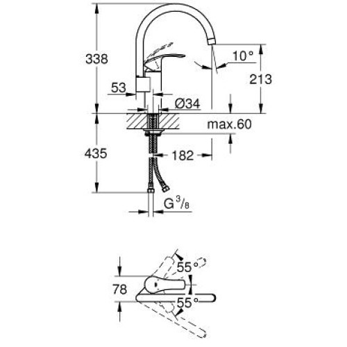 Змішувач для миття Grohe EUROSMART, 33202002