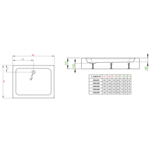 Душевой поддон RADAWAY Laros D Compact, 80x90 см, SLD8917-01