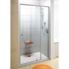 Душові двері Ravak PIVOT PDOP 2 - 100 Transparent, білий профіль, безпечне скло, біла ручка, 03GA0101Z1