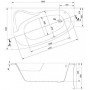 Ванна Cersanit SICILIA 150x100 асимметричная, правая + ножки S301-096