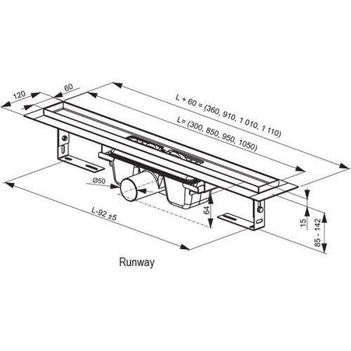 Душевой канал RAVAK RUNWAY 750, X01622