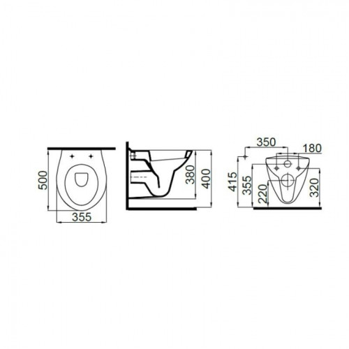 Унитаз подвесной Idevit Samanyolu Rimless 1004-0616
