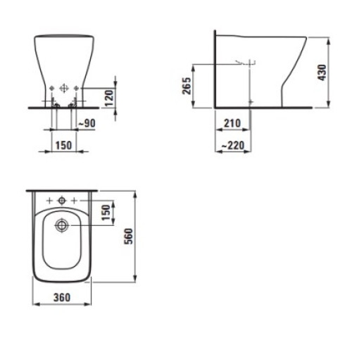 Напольное биде Laufen PALACE, H8327010003021