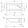 Ванна прямоугольная Duravit D-Code 170x75, без ножек, 700100000000000