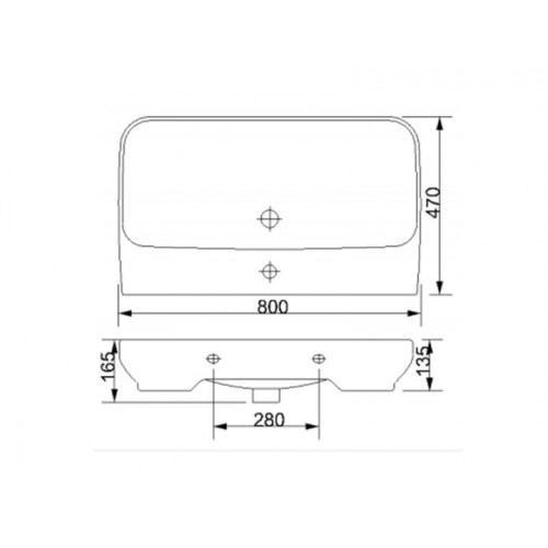 Раковина накладная Newarc Eksen Console 80х47 см, 503080^Раковина накладная Newarc Eksen Console 80х47 см, 503080