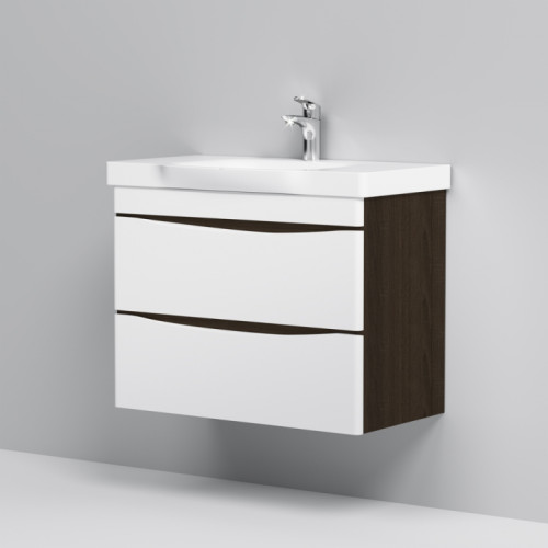Тумба з умивальником AM.PM Like 80 M80-FHX0802V-WC0802-38 білий/венге