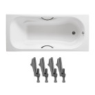 Ванна чугунная Roca MALIBU 150 x 75 с ручками + ножки, A23157000R+A150412330