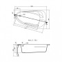 Ванна Cersanit JOANNA NEW 160x95 асимметричная Правая S301-169 + ножки