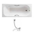 Ванна прямоугольная ROCA MALIBU 170x75см с ручками + сифон Viega, A23097000R+285357