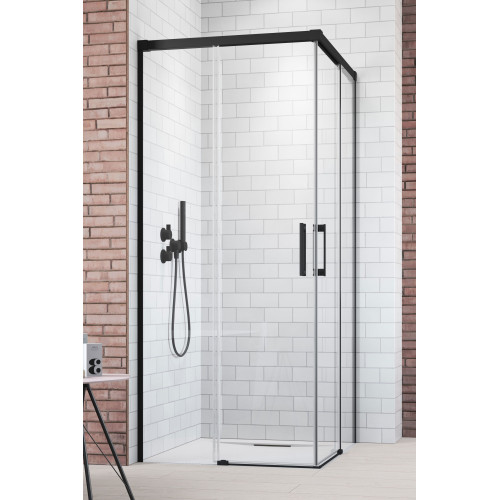Душова кабіна без піддону RADAWAY Idea Black KDD (80/80), 387061-54-01 L/R + 387061-54-01 L/R