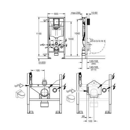 Інсталяція GROHE Rapid SL 39112001 для унітазу-біде Sensia Arena 39354SH0