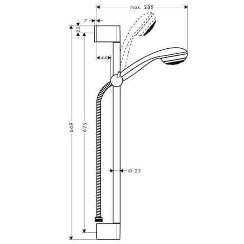 Душевой гарнитур с 2-мя режимами струи Grohe New Tempesta 100, 27598000