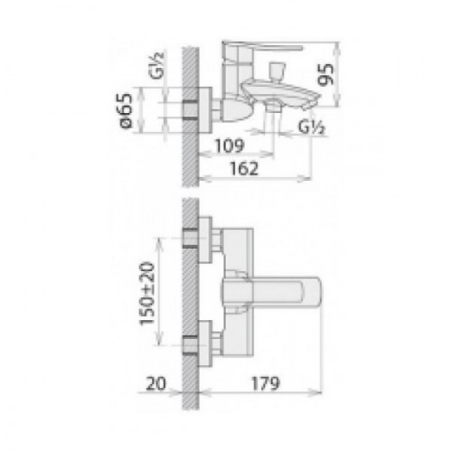 Смеситель Welle Kate для ванны и душа CB23177D