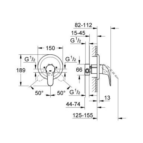 Змішувач одноважільний для душу Grohe Euroeco 32742000