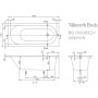 Ванна квариловая VILLEROY&BOCH OBERON 160x75 см+ ножки UBQ160OBE2V-01