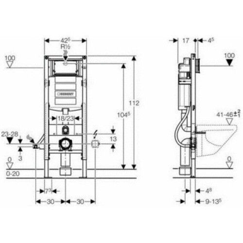 Інсталяційна система Geberit DUOFIX для змивних клавіш Sigma 111.350.00.5