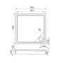 MALAGA Square Compact піддон квадр. 90*90 см з інтегрованою панеллю вис. 13,5 см
