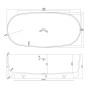 Ванна отдельностоящая VOLLE SOLID surface 168x80x53 см, овальная каменная, 12-40-036