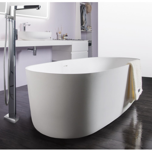 Ванна отдельностоящая VOLLE SOLID surface 168x80x53 см, овальная каменная, 12-40-036