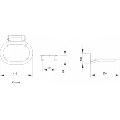 Сиденье для душа Ravak OVO CHROME CLEAR/STAINLESS B8F0000029