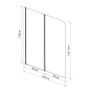 Шторка для ванни EGER 120x138, хром, прозоре скло, 599-121CH