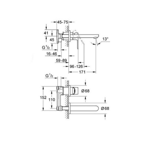 Змішувач для раковини на два отвори Grohe BauLoop 20289000