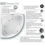 Гидромассажная Ванна Ravak ROSA II Beauty Pro 160x105 асимметричная правая (панель+опора+крепление+г