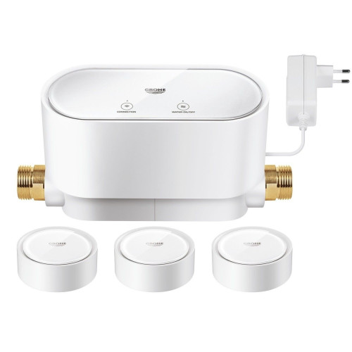 Комплект: Интеллектуальный контролер воды Grohe SenseGuard + 3 Датчика воды Grohe Sense 22502LN0