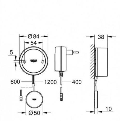 Комплект: Интеллектуальный контролер воды Grohe SenseGuard + 3 Датчика воды Grohe Sense 22502LN0