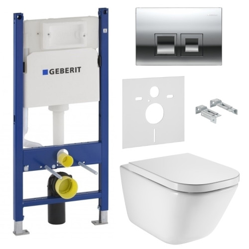 Інсталяція GEBERIT Duofix 458.126.00.1 + підвісний унітаз Roca the GAP Rimless SoftClose, A34H47C000+458.126.00.1+115.135.21